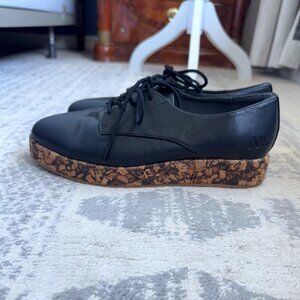 Matt & Nat Hall Black Oxford Cork Platform Shoes